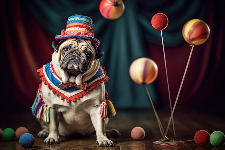 Top 10 cute and hilarious pet outfit ideas for festivals featuring pugs in kurtas and dogs in jester caps.